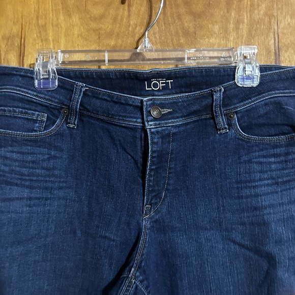 LOFT size 12 waist 31 DARK WASH BERMUDA JEAN SHORTS - Picture 2 of 5